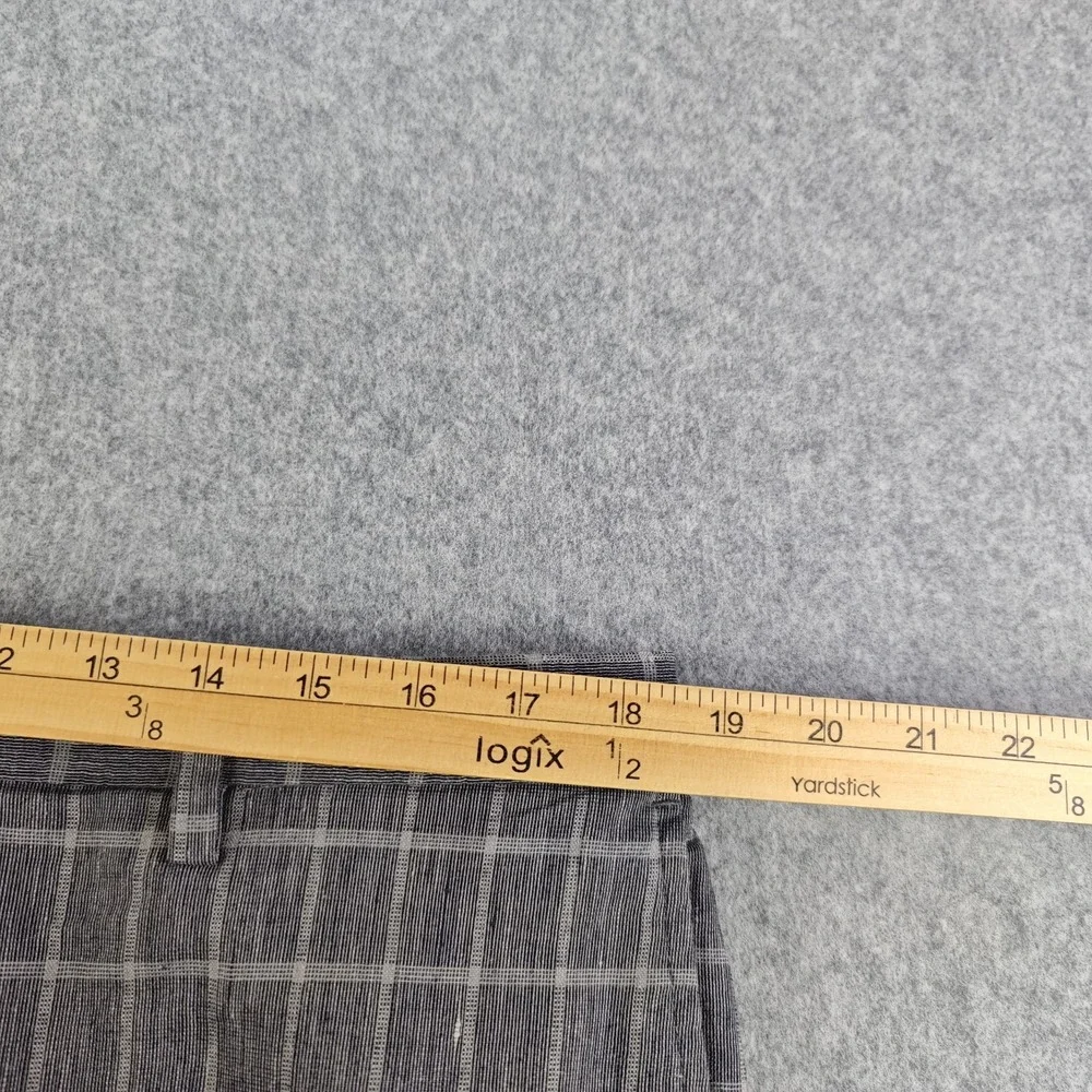Banana Republic Pants Mens 36x30 Gray Windowpane Plaid Linen Blend Slim Fit